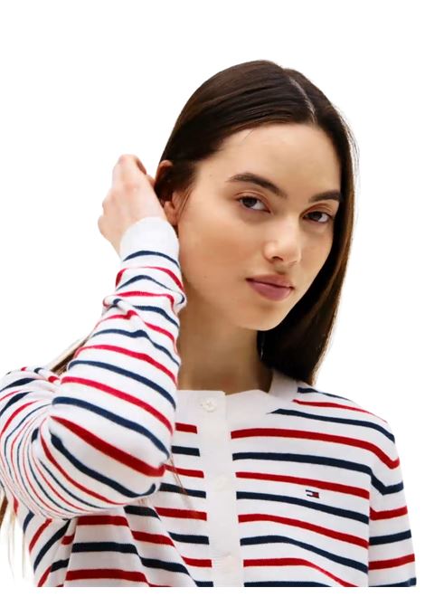 Cardigan slim fit a righe Tommy Hilfiger | DW0DW209760FG